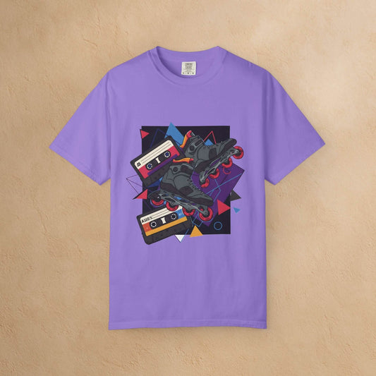 Retro Roller Skates & Cassettes T-Shirt | 90s Vintage Nostalgic Design - Ghazawy